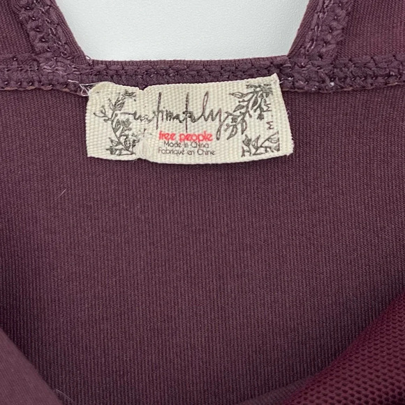 Women’s Free People Duo Corset Long Sleeve Crop Top (Plum) Size Medium - Picture 10 of 13
